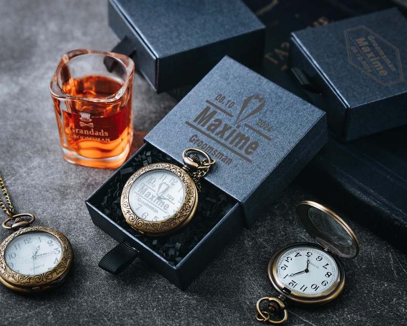 Personalise Vintage Pocket Watch,personalized Copper Color Roman Quartz