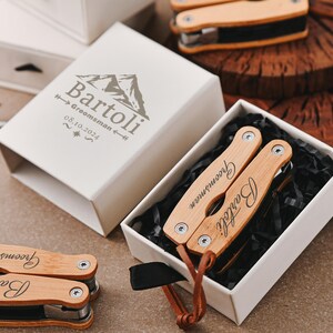 Personalisierte Falten Tasche Multitool Zange mit Gravur, Taschenwerkzeug, Trauzeuge Geschenk, Vatertagsgeschenk