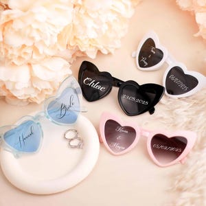 Chic Heart Sunglasses — Perfect Wedding Favors for Bridesmaids Gifts,Stylish Shades for the Trendsetting Bride and her Bridesmaids