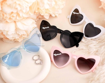 Chic Heart Sunglasses — Perfect Wedding Favors for Bridesmaids Gifts,Stylish Shades for the Trendsetting Bride and her Bridesmaids