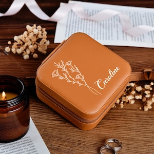 Boîte à bijoux personnalisée,Cadeaux pour elle,Cadeaux de fête de mariage,Cadeau de célibataire,Cadeau de demoiselle d'honneur,Coffret à bijoux de voyage