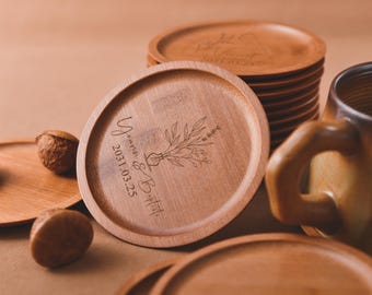 Personalized Coaster with Engraving, Bridesmaid Souvenirs,Bridesmaid Gifts,Unique Anniversary Gift for Couple Engagement
