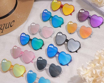 Stylish customizable holographic sunglasses,Unique Wedding Keepsake,Personalize Your Wedding Look with Love Heart Design!