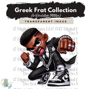 Promenade Fraternité Chibi Guy | Fraternité Hommes PNG | Costume noir et blanc | Clipart hommes noirs | Hommes en costume | Hommes d'affaires | Mode Homme PNG