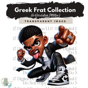 Promenade Fraternité Chibi Guy | Fraternité Hommes PNG | Costume noir et blanc | Clipart hommes noirs | Hommes en costume | Hommes d'affaires | Mode Homme PNG