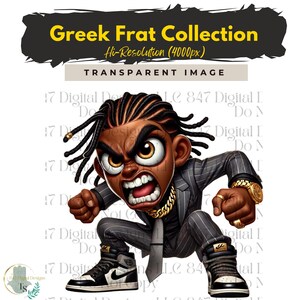 Promenade Fraternité Chibi Guys | Fraternité Hommes PNG | Costume gris et or | Clipart hommes noirs | Hommes en costume | Hommes d'affaires | Mode Homme PNG