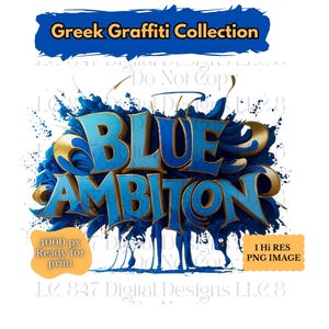 Blau und Gold Graffiti PNG | Blaues Ambition Design | HBCU Schwesternschaft | SGRho Clipart | Tshirt | Becher | 1922 Sig mma gam Rho Kunst | Kugel PNG
