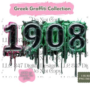 Pink and Green Graffiti | 1908 Design | HBCU Sorority | AKA Clipart | Tshirt Design | Pillow Design | Alpha Kappa Alpha png | Forever Finest