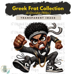 Promenade Fraternité Chibi Guys | Fraternité Hommes PNG | Costume gris et or | Clipart hommes noirs | Hommes en costume | Hommes d'affaires | Mode Homme PNG
