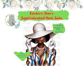 1 PNG Woman Wearing White Hat | Order Eastern Star Clipart Bundle | OES Sister PNG | Sisterhood | Eastern Star Design | Eastern Star Women
