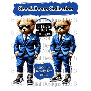 Oso de estilo griego PNG / Oso de peluche HipHop PNG / Oso azul y blanco / Oso urbano / Oso de diseño de dibujos animados / Oso azul real / Oso con graffiti