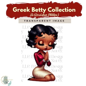 Betty Boop Digital | Crimson Cream Praying Betty Boop | Chibi Betty Boop | Betty Boop PNG Clipart | Cartoon Character | PNG Sublimation