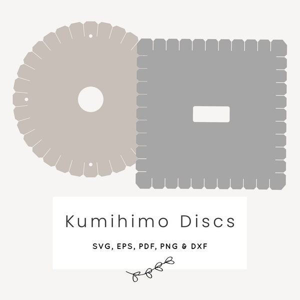 DIGITAL: Kumihimo braiding discs round square SVG file for cutting plotter