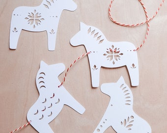 DIGITAL: Dala horse garland or gift wrapping SVG file for cutting plotter