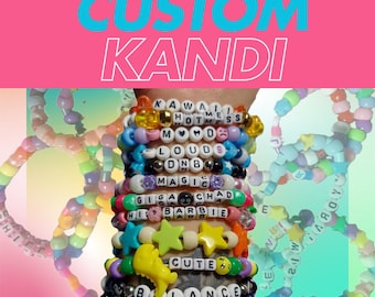 Custom Kandi Beaded Bracelet Set: Rave Festival Friendship Bracelets