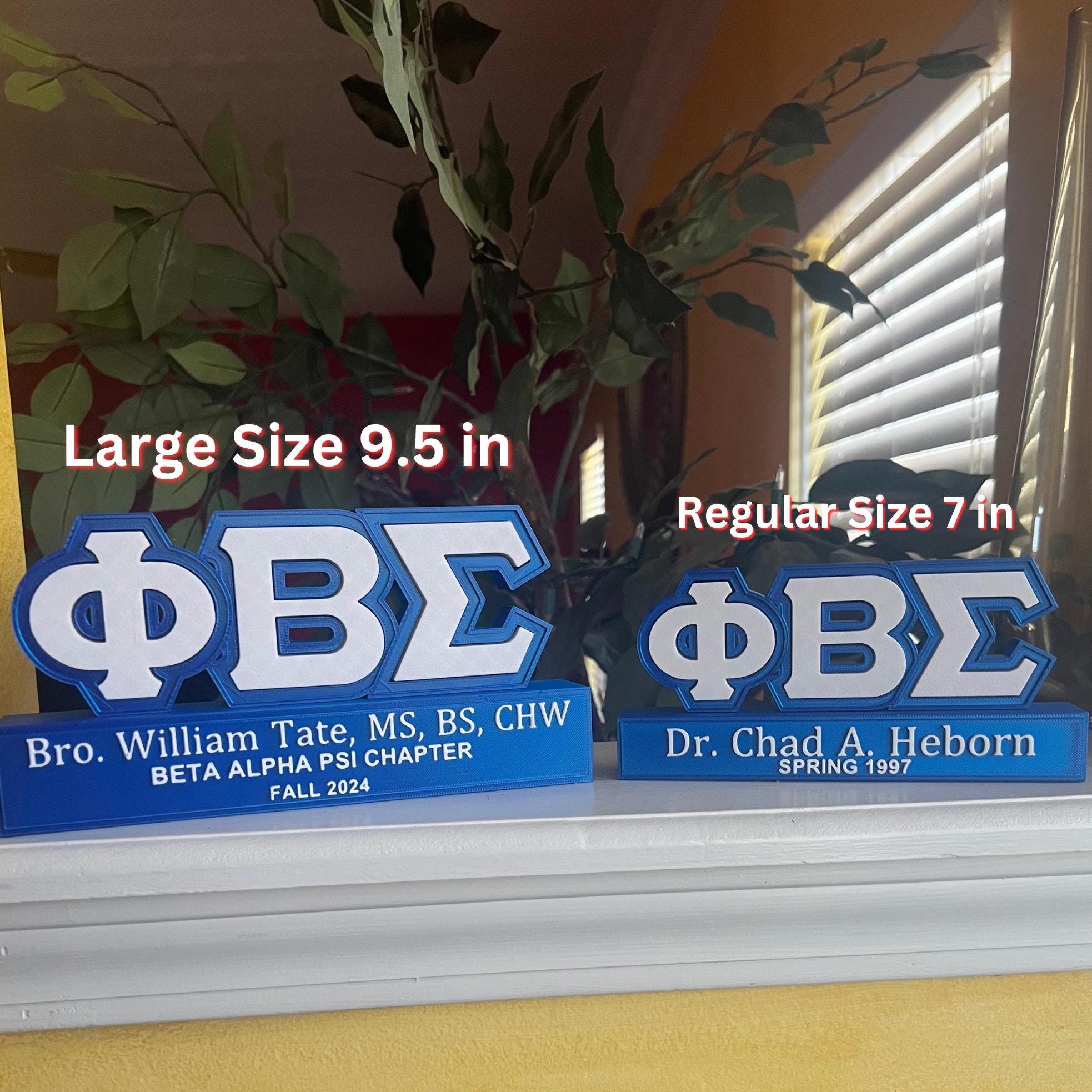 Phi Beta Sigma inspiriert blau weiß anpassbare Schreibtisch Namensschild