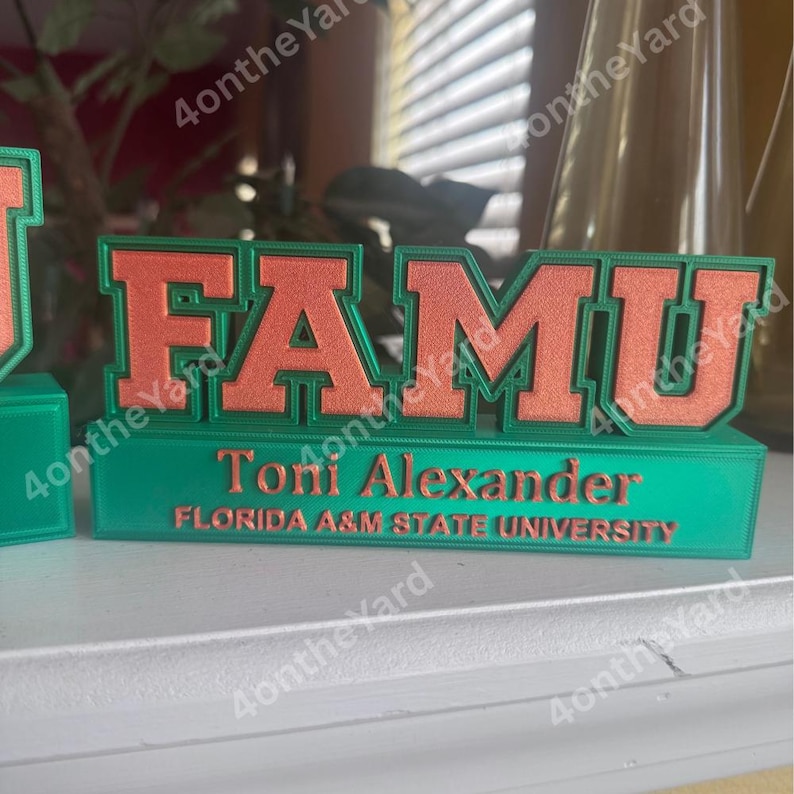 FAMU Inspired Customizable Name Plate Green and Orange - Etsy