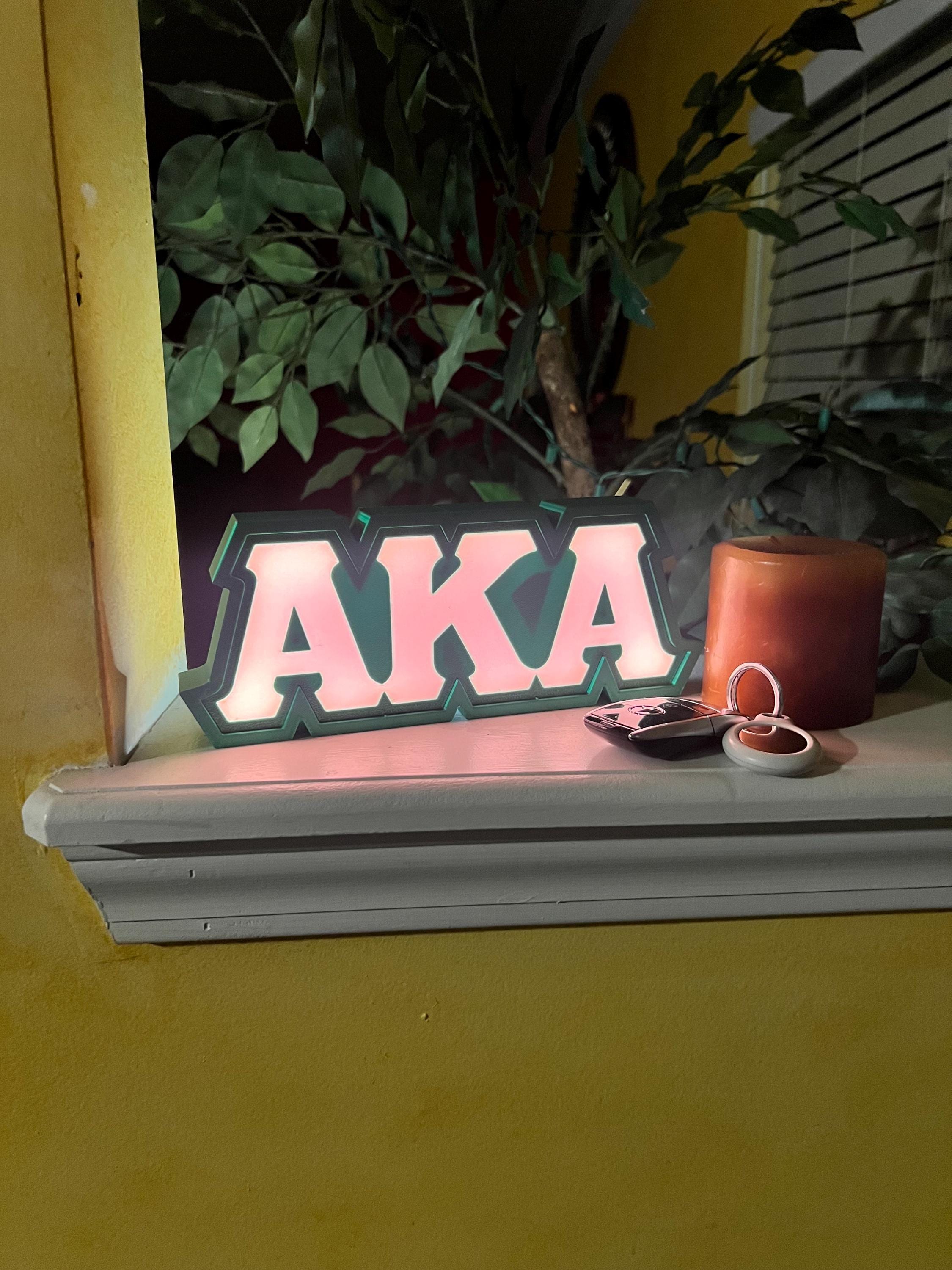 Alpha Kappa Alpha Inspired AKA Greek Letter LightBox with LED.