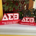 Delta Sigma Theta Inspired Red and White Customizable Desk Name Plate