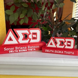 Delta Sigma Theta Inspired Red and White Customizable Desk Name Plate