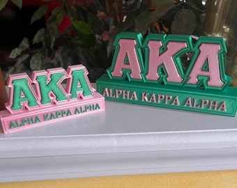 Alpha Kappa Alpha AKA Pink and Green Customizable Desk Name Plate