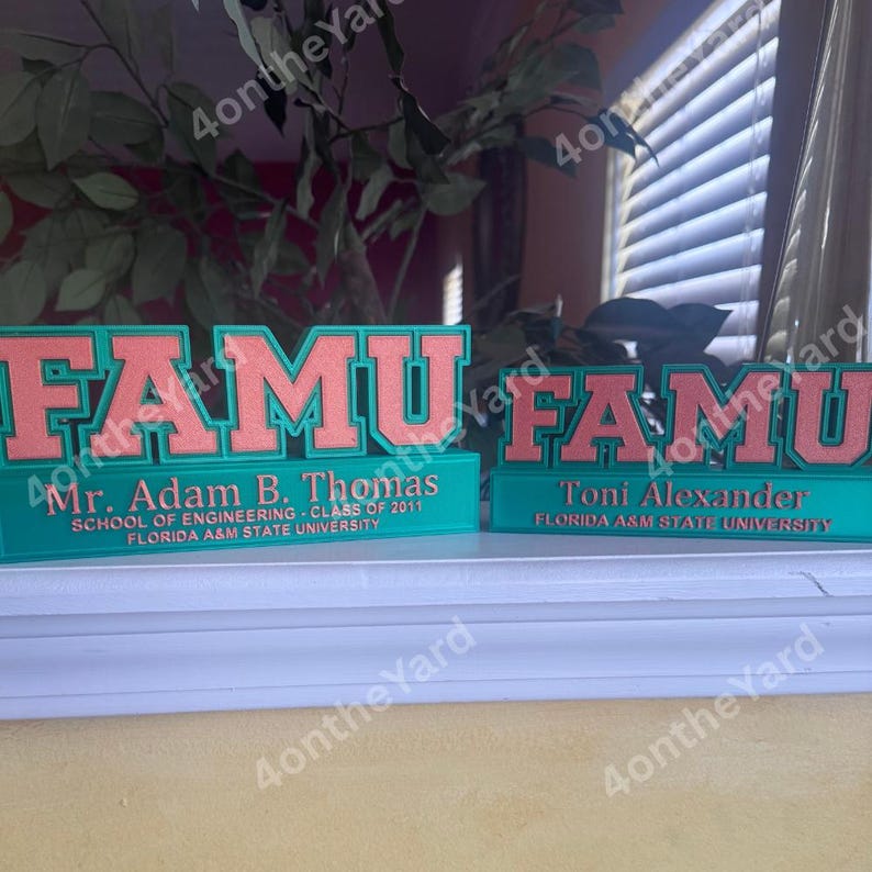 Backwards Ru Nameplate FAMU Inspired Customizable Name Plate Green and Orange - Etsy