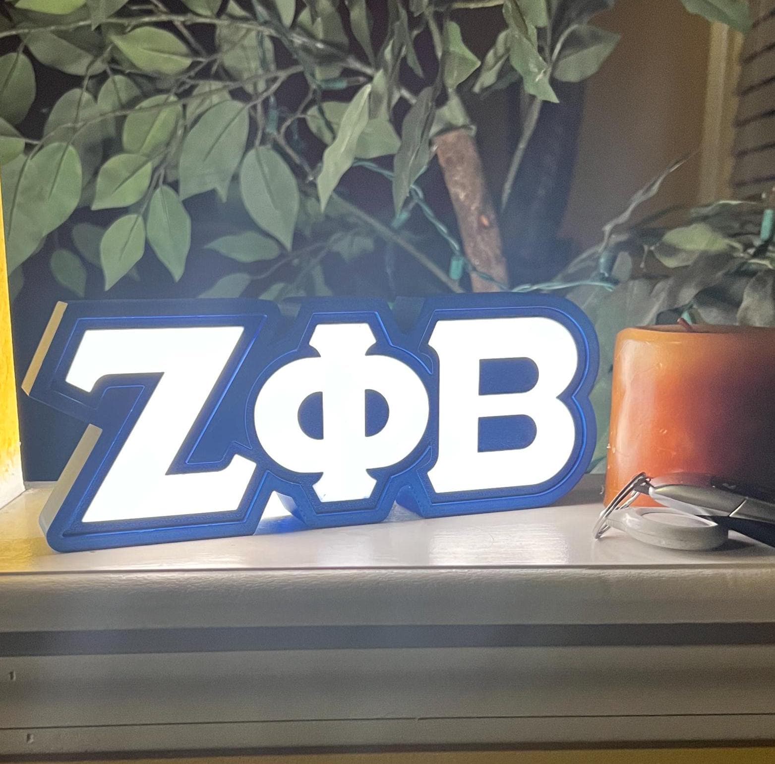 Zeta Phi Beta Inspired Greek Letter LightBox with LED.