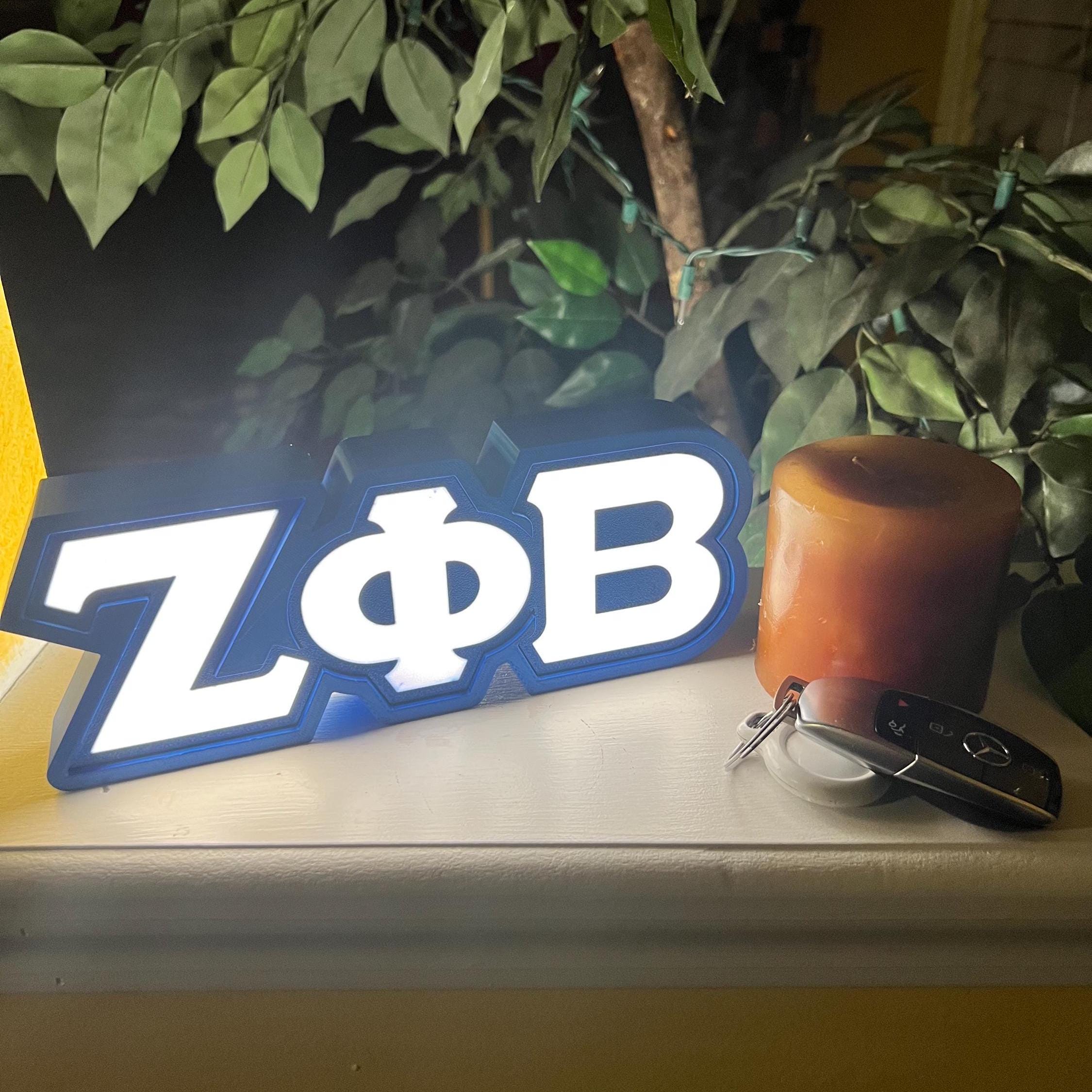 Zeta Phi Beta Inspired Greek Letter LightBox with LED.