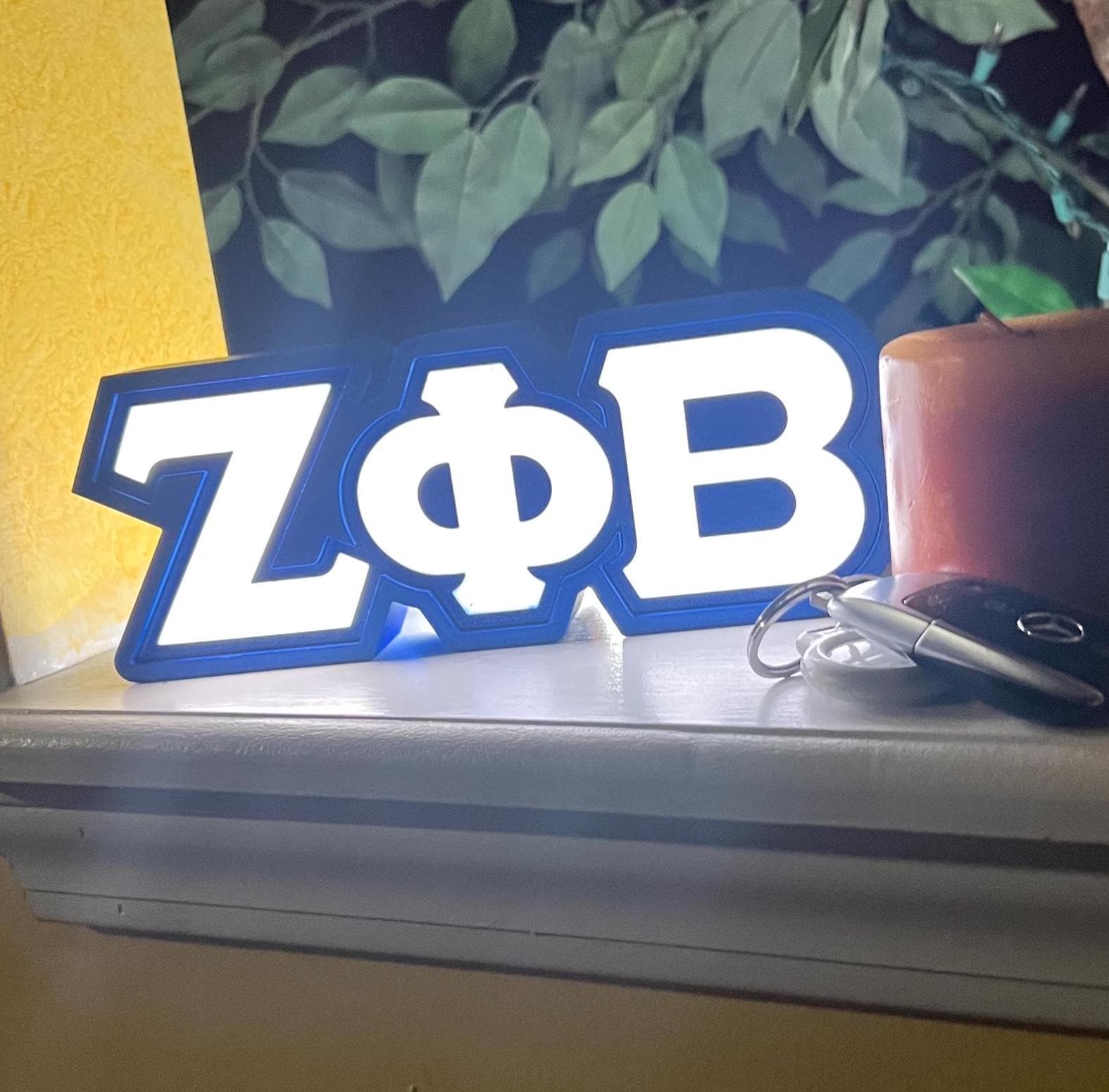 Zeta Phi Beta Inspired Greek Letter LightBox with LED.