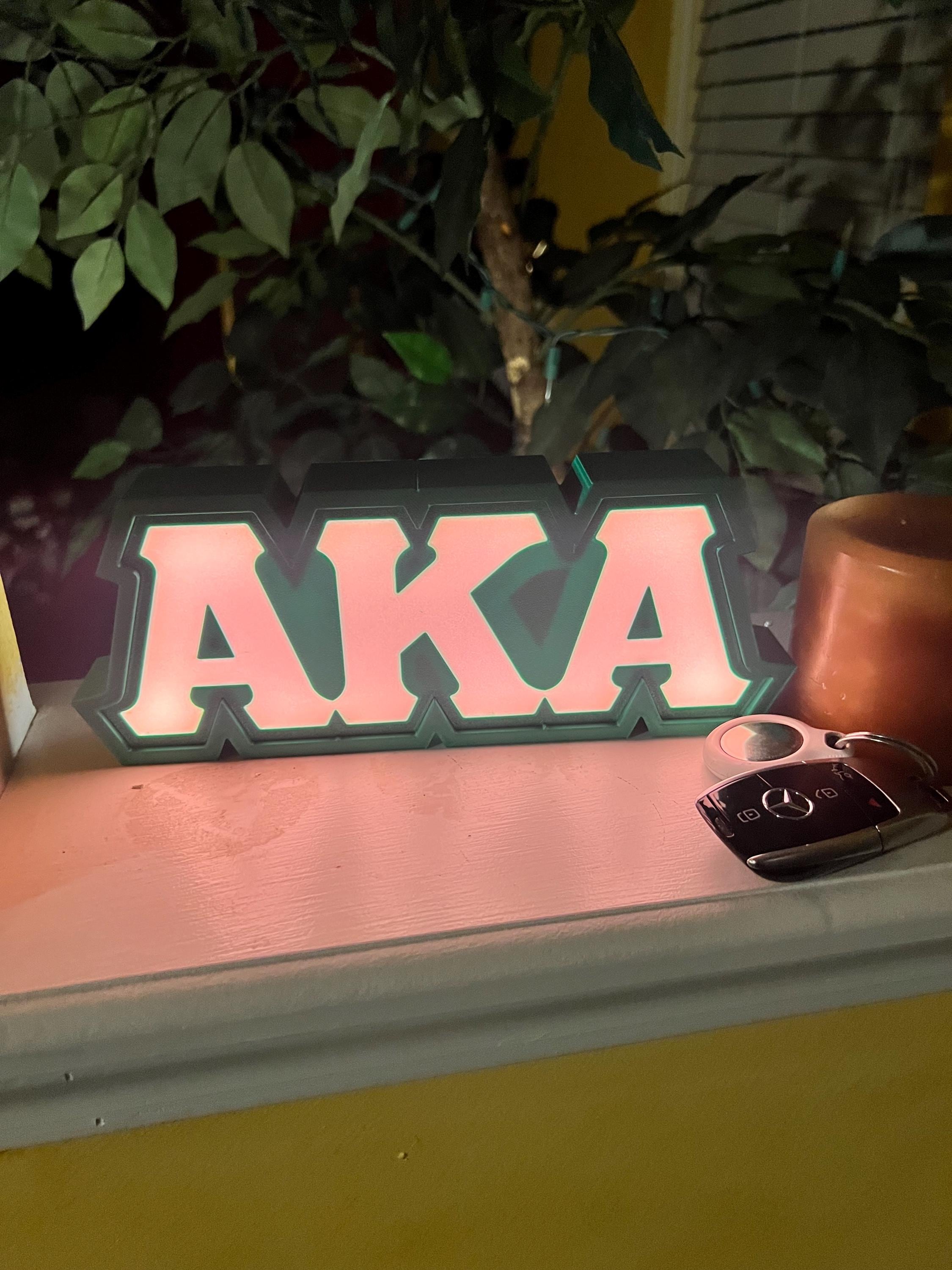 Alpha Kappa Alpha Inspired AKA Greek Letter LightBox with LED.