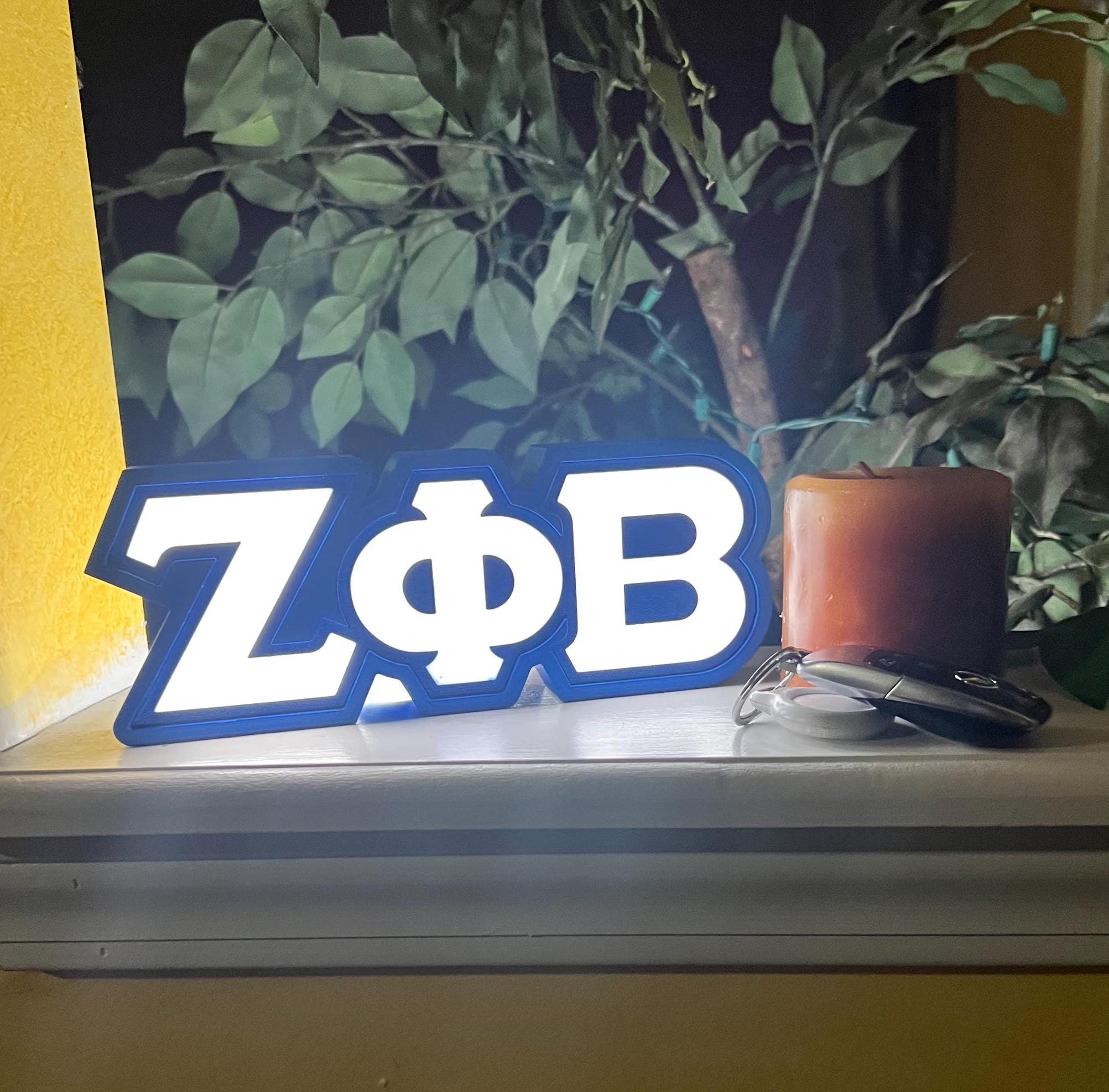 Zeta Phi Beta Inspired Greek Letter LightBox with LED.