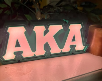 Alpha Kappa Alpha Inspired AKA Greek Letter LightBox with LED.
