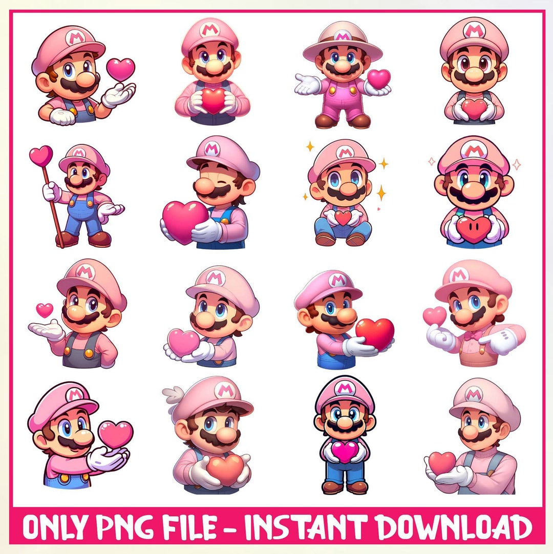 New Cute Mario Love PNG Super Mario Love PNG Heart Balloon Flower ...