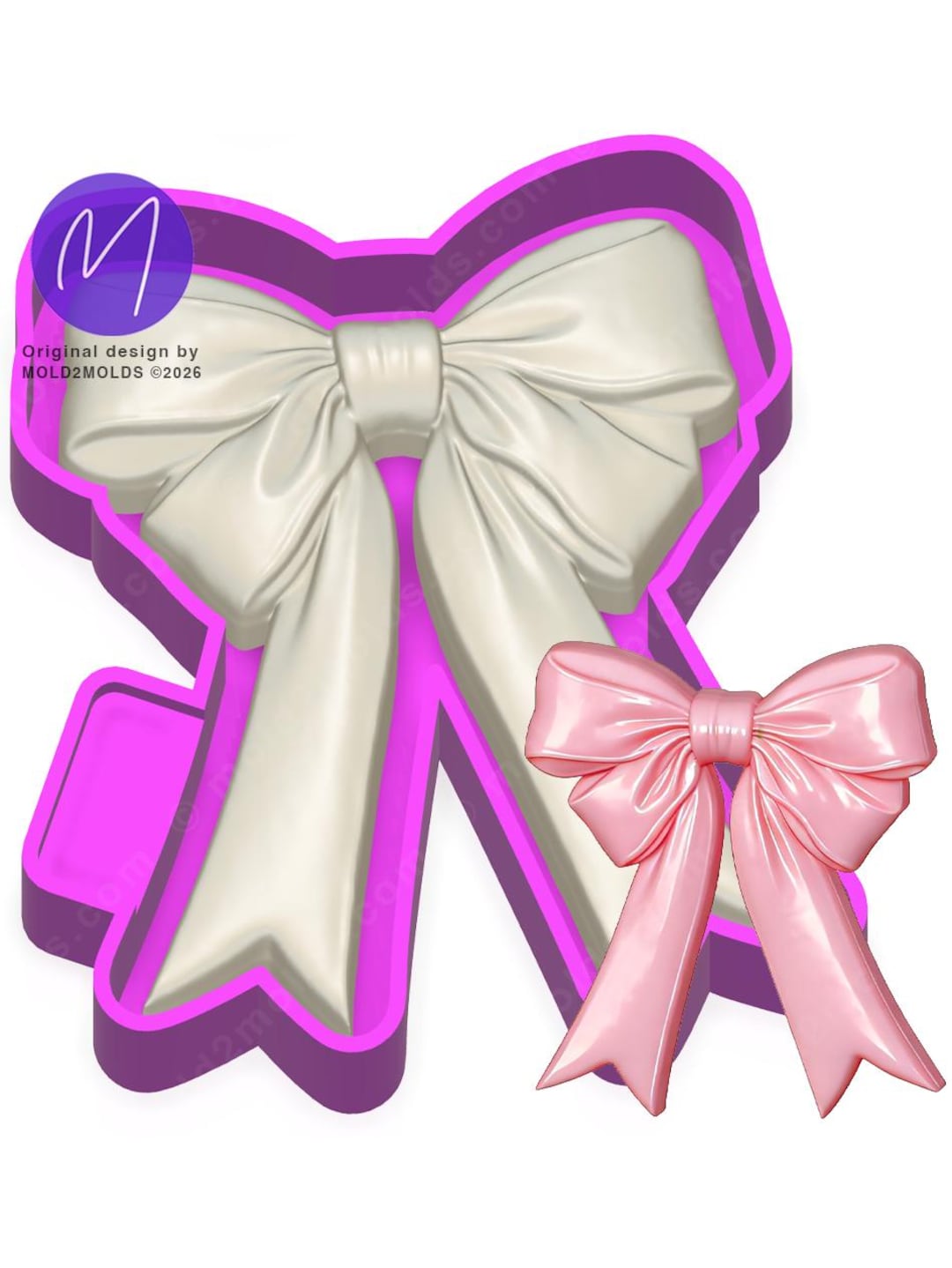 3D Ribbon Bow Freshie STL Mold Housing - Etsy
