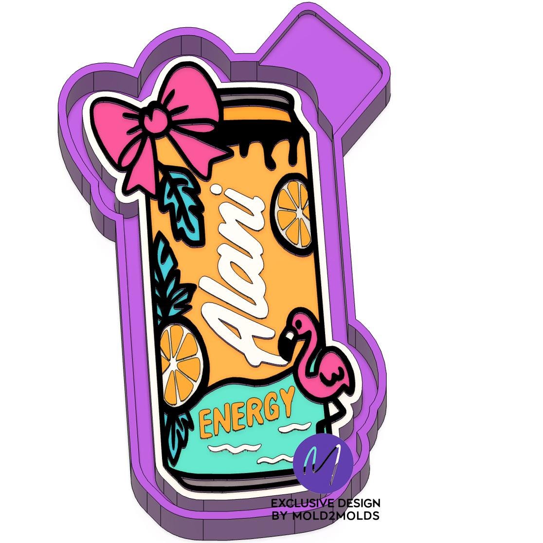 Alani Orange Kiss With Bow Freshie STL Mold Housing