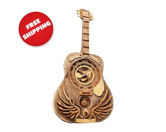 Gitarre Mechanisches Holzpuzzle: 3D Modellbausatz für Erwachsene | Bestes Weihnachtsgeschenk für Familie und Freunde