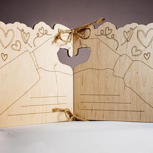 Handgemaakte houten bureaukaart – Gepersonaliseerde lasergesneden wenskaart, milieuvriendelijke houten hartdecoratie, aangepaste duurzame liefdesmunt