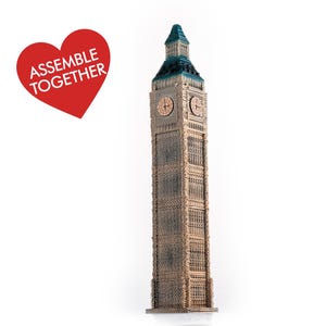 Diorama artigianale in miniatura del Big Ben - Kit puzzle 3D, modello fai da te in cartone, giocattolo di architettura storica, regalo di anniversario in carta, arredamento per la casa
