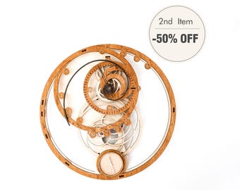 Fibonacci Wooden Clock Puzzle - Get 50% Off for the 2nd item - Gift Set - Woden Gear Buildink Kit - Gift for Friends & Family