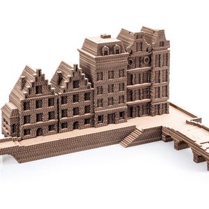 Kit de puzzle 3D Amsterdam bricolage - Maisons de canal en carton, modèle architectural pour adultes et enfants, cadeau d'anniversaire, cadeau d'anniversaire en papier