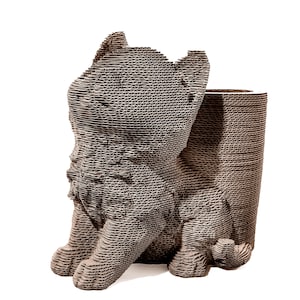 Puzzle 3D porte-stylo chat, kit de modèle DIY, organisateur de bureau avec figurines d'animaux, joli casse-tête en carton, porte-stylo de bureau pour adultes et enfants