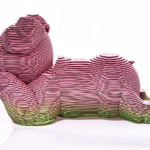 Puzzle 3D, sculpture de cochon découpée au laser, kit de modèle DIY, figurine d'art animalier pour enfants, cochon en carton papercraft et décoration de bureau animal
