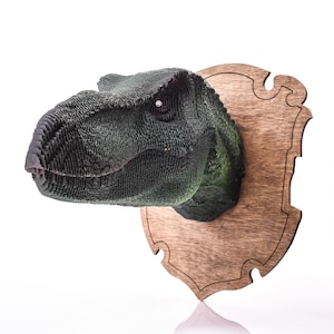 Rompecabezas de cabeza de tiranosaurio 3D de cartón, kit de trofeo de pared DIY para niños, juguete de dinosaurio cortado con láser, modelo 3D para decoración de habitación infantil, placa de trofeo