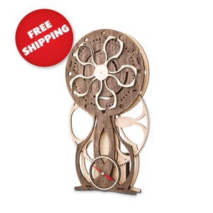 DIY Wooden Clock Kit – Time Hunter Hyperbole | Father&#39;s Day Gift | Ships from USA | Real Working Gear Clock | Free Shipping | Puzzle Gift
