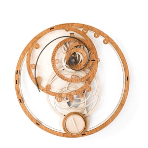 Kit de bricolage horloge puzzle 3D Fibonacci : jeu de construction en bois, art mural