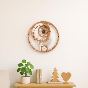 DIY Wooden Gear Clock Kit – Buildable Desk Clock Puzzle | Custom Engraving & Labels | Unique Gift for Him, Personalized Housewarming Gift