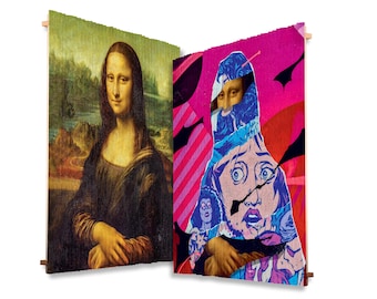 Lenticular Transforming Print- Wooden 3D Wall Art, Interactive Decor, Gift for Art Lovers, Graffiti, Dual Image Art, Room Decor by Sie Honar