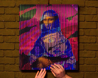 Mona Lisa Lenticular Wood Wall Art – Dual Image Ready-to-Hang – Unique Christmas Gift for Art Lovers