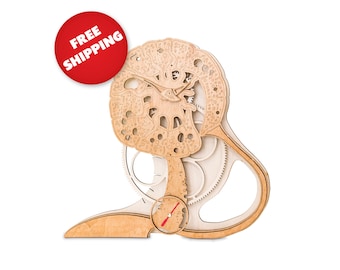 DIY Wooden Clock Puzzle Kit: Functional Gear Art Decor