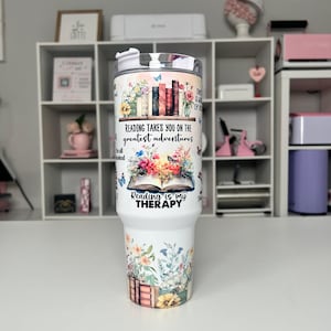 Book Lover 40oz tumbler, Books quencher, Bookish 40oz custom tumbler